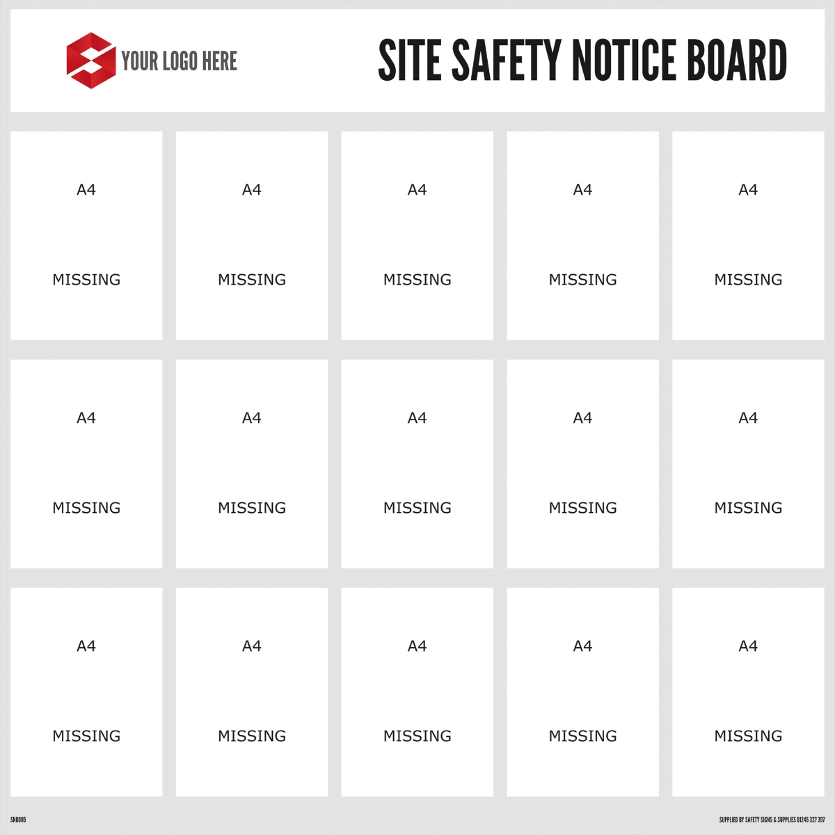 1220mm x 1220mm Safety Notice Board Safety Signs UK Ltd