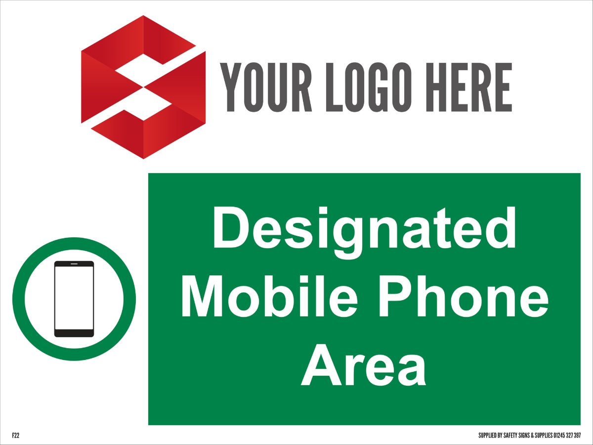 600MM X 450MM Designated Mobile Phone Area Safety Signs UK Ltd