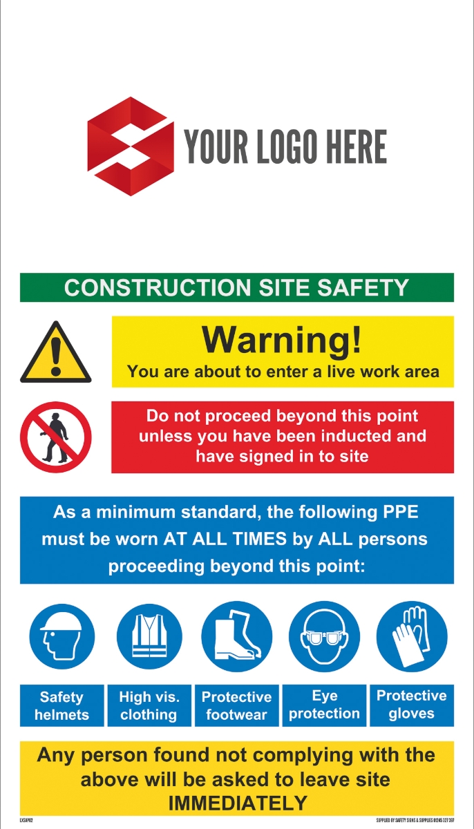 1575mm x 900mm Site Safety Sign Safety Signs UK Ltd
